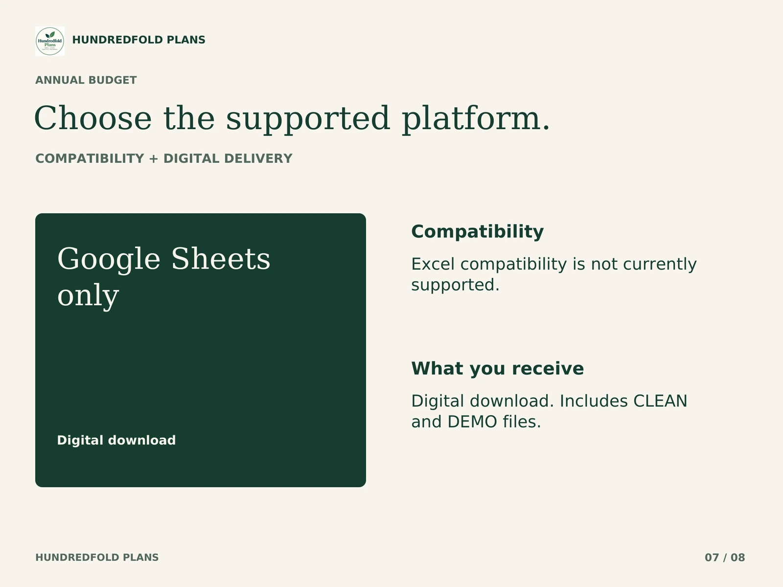 Annual Budget. Google Sheets only. Excel compatibility is not currently supported. Digital download. Includes CLEAN and DEMO files.